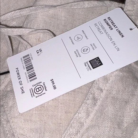 Athleta 	 Retreat Linen Romper - Picture 4 of 5